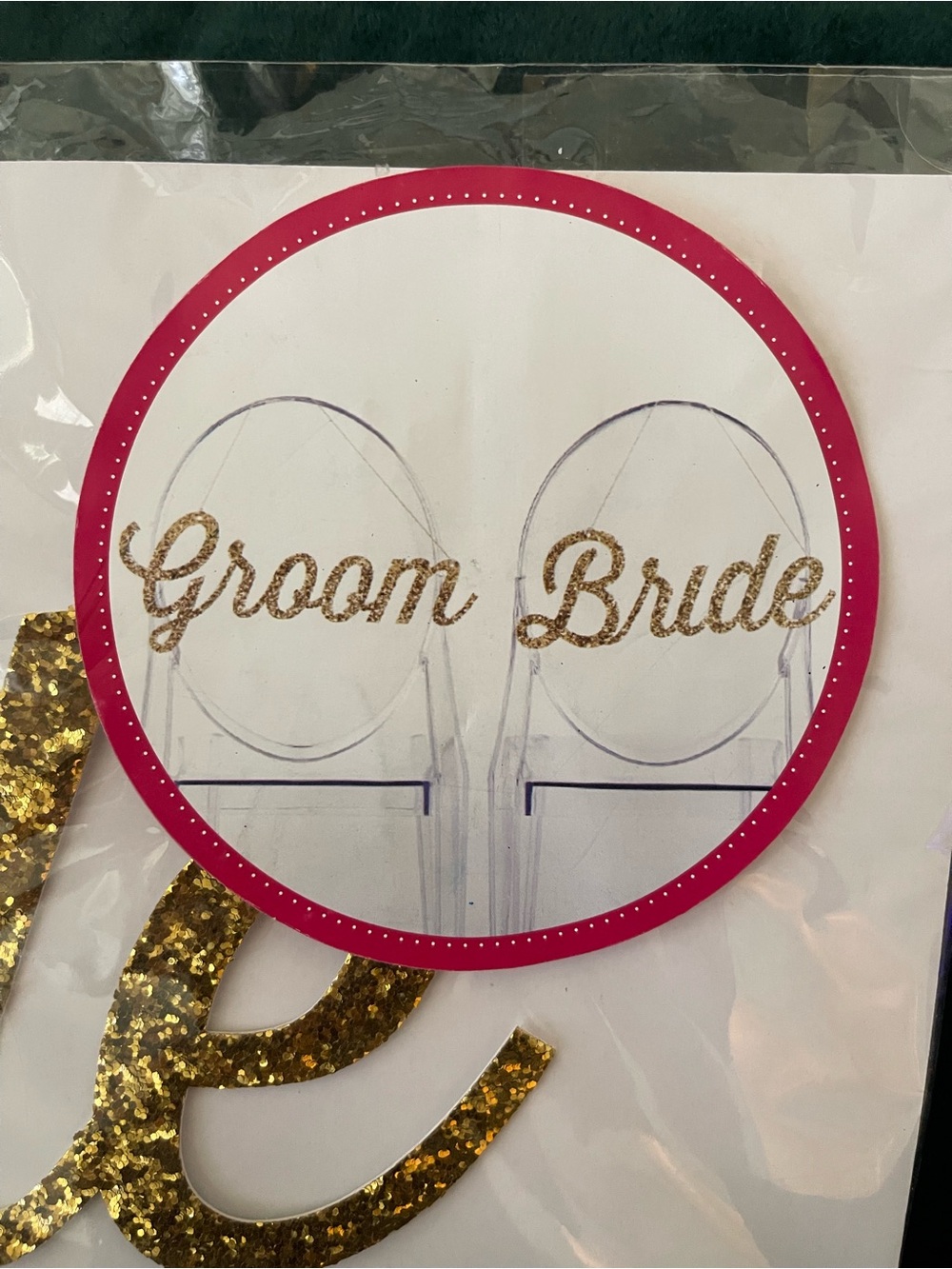 Bride & Groom Chair Signs – Pink and Gold Wedding Decorations